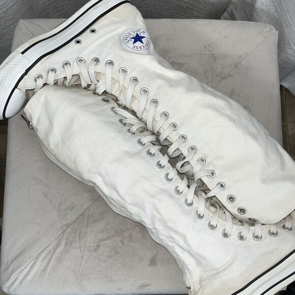 Converse Knee High White All Star Y2k Size Men 5 Women 7 Chuck Taylor - Picture 10 of 12